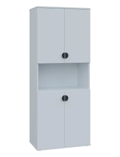 TN 5 - 74DN kancelářská skříň, 4-dveřová/nika, 1822x720x400, bílá